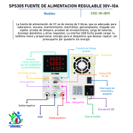 SPS3010 FUENTE DE ALIMENTACION REGULABLE 30V 10A SPS3010 FUENTE DE ALIMENTACION REGULABLE 30V 10A