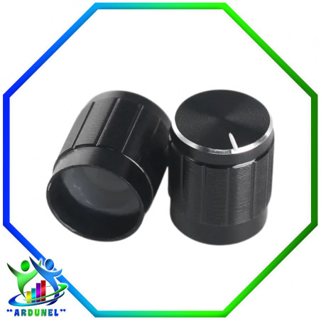 PERILLA DE ALUMINIO DEL POTENCIÓMETRO 6MM EXTERNO 15MM*17MM