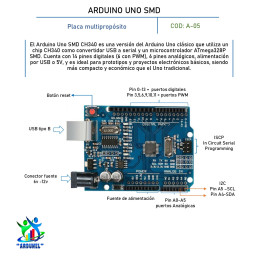 ARDUINO UNO SMD CH340 CON CABLE (NORMAL CALIDAD)