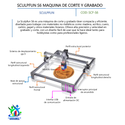SCULPFUN S6 MAQUINA DE CORTE Y GRABADO 4-4.5W