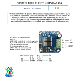 CONTROLADOR PUENTE H BTS7960 43A