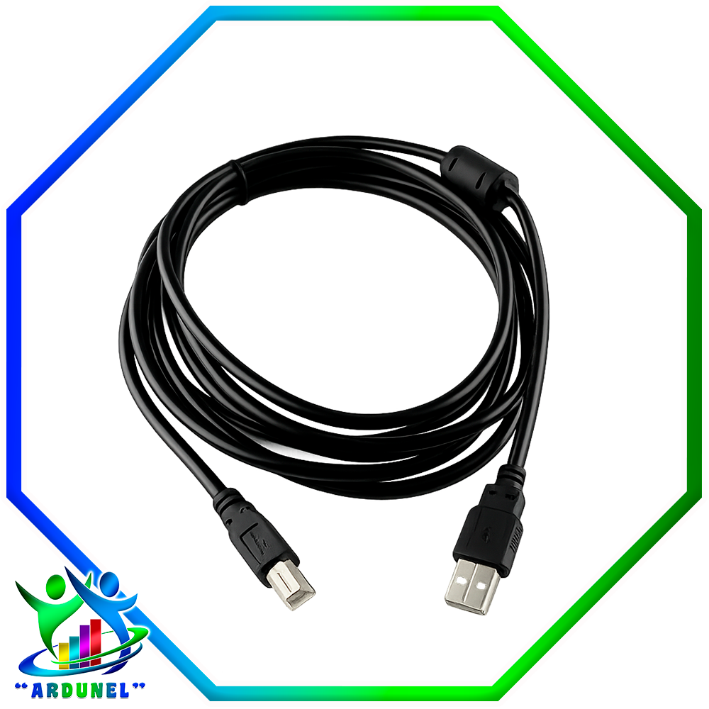 CABLE USB 2,0 AM/BM 1,8MTS NEGRO C/FILTRO ROWLAND